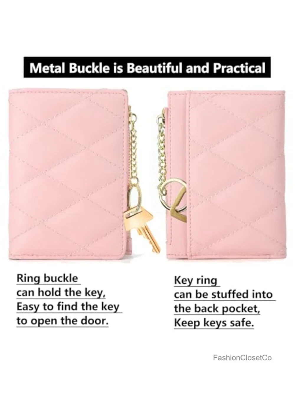 Women's PU Leather Bifold Wallet with Zipper Coin Pocket and Card Slots